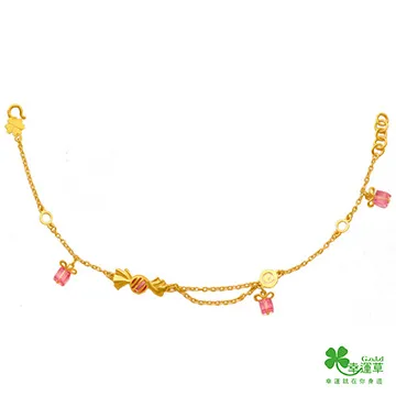 幸運草 甜蜜花圈 純金+白鋼手鍊 歷史價格詳細信息