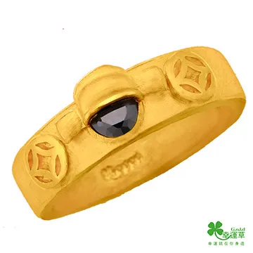 幸運草 加官晉祿 純金+925純銀戒指 歷史價格詳細信息