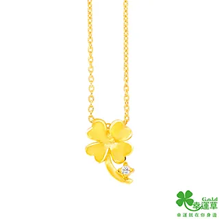 幸運草 幸福時光 純金+水晶 鋼項鍊 女 歷史價格詳細信息