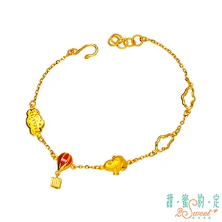 黃金手鍊【天馬行空的愛】純金女生手鍊 9999純金 配件愛心 小太陽與外星人為雙面設計 HGD1662 歷史價格詳細信息