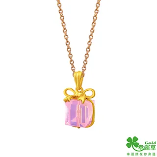 幸運草金飾 粉幸運黃金/水晶墜子 送項鍊 歷史價格詳細信息