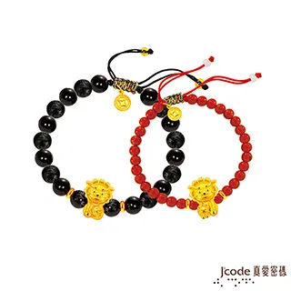 J’code真愛密碼 大甲媽平安鎮財獅黃金/瑪瑙成對手鍊-立體硬金款 價格比較,價格查詢,歷史價格詳細信息