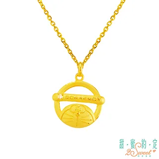 甜蜜約定 Doraemon 躲貓貓哆啦A夢黃金墜子 送項鍊 歷史價格詳細信息