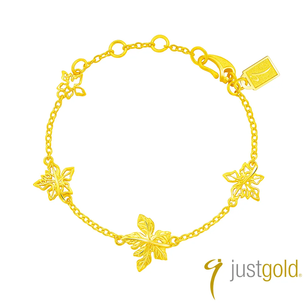 【Just Gold 鎮金店】金葉情牽純金系列 黃金耳環 歷史價格詳細信息