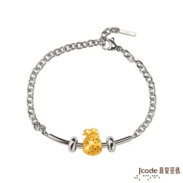 J’code真愛密碼 金錢袋黃金墜子/玫瑰金白鋼項鍊-大 歷史價格詳細信息