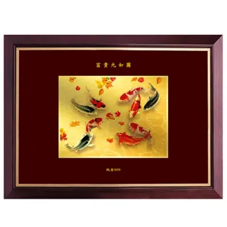 黃金畫 故宮精選名畫 清代 郎世寧 雪點雕 純金畫 開運 可吊掛 收藏送禮 居家佈置 店面裝飾 禮贈品 歷史價格詳細信息