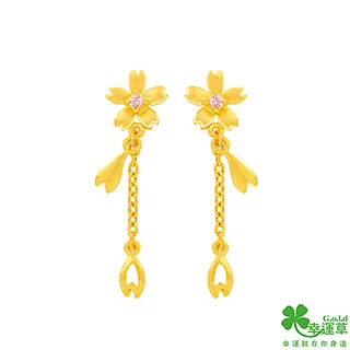 幸運草金飾 花覓狐黃金墜子 送項鍊 歷史價格詳細信息