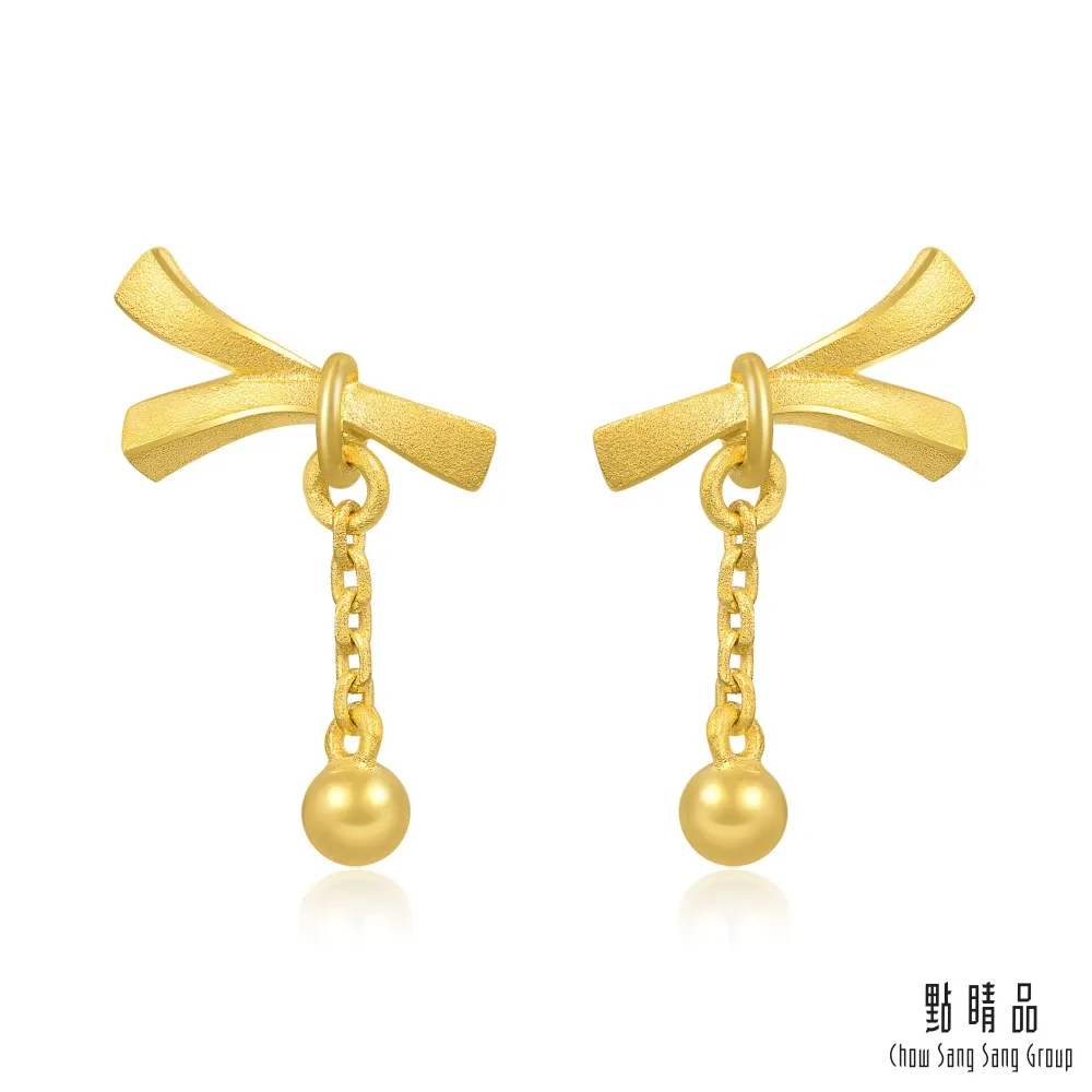 點睛品 彩帶金珠 黃金耳環_計價黃金 歷史價格詳細信息