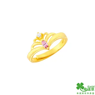 幸運草金飾 愛永駐黃金/水晶男戒指 歷史價格詳細信息