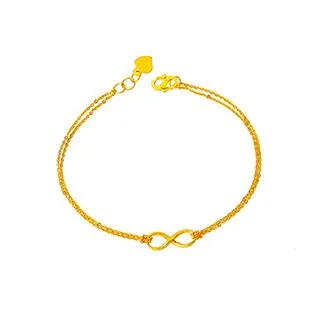 黃金手鍊【無限符號】純金女生手鍊 9999純金 歷史價格詳細信息