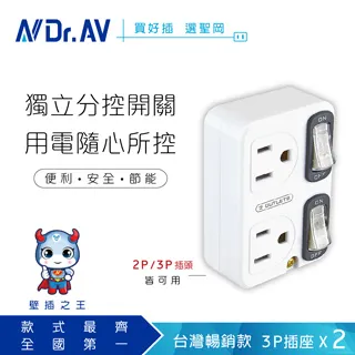 聖岡科技Dr.AV TNT-830S分接器3孔2開2插(壁插 3轉2 獨立帶燈開關 插角靠邊設計 防火) 現貨 廠商直送 歷史價格詳細信息