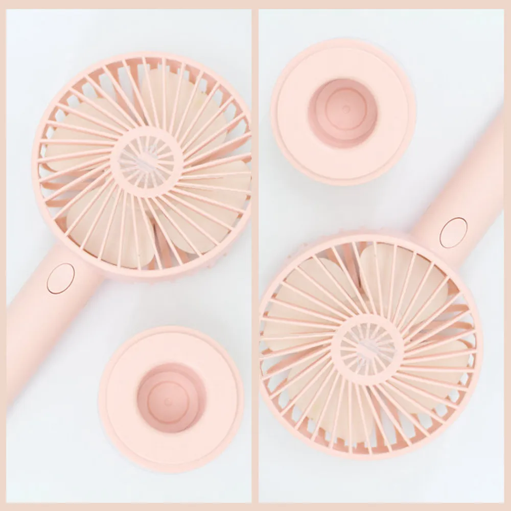 (兩入組)手持/桌立式小電風扇 迷你USB充電小電扇  三段變速附底座-晴天藍、櫻花粉 歷史價格詳細信息