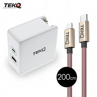 TEKQ PD QC3.0 57W 快速旅行萬用充電器 + TEKQ 蘋果MFI認證 快充傳輸線 120cm 歷史價格詳細信息