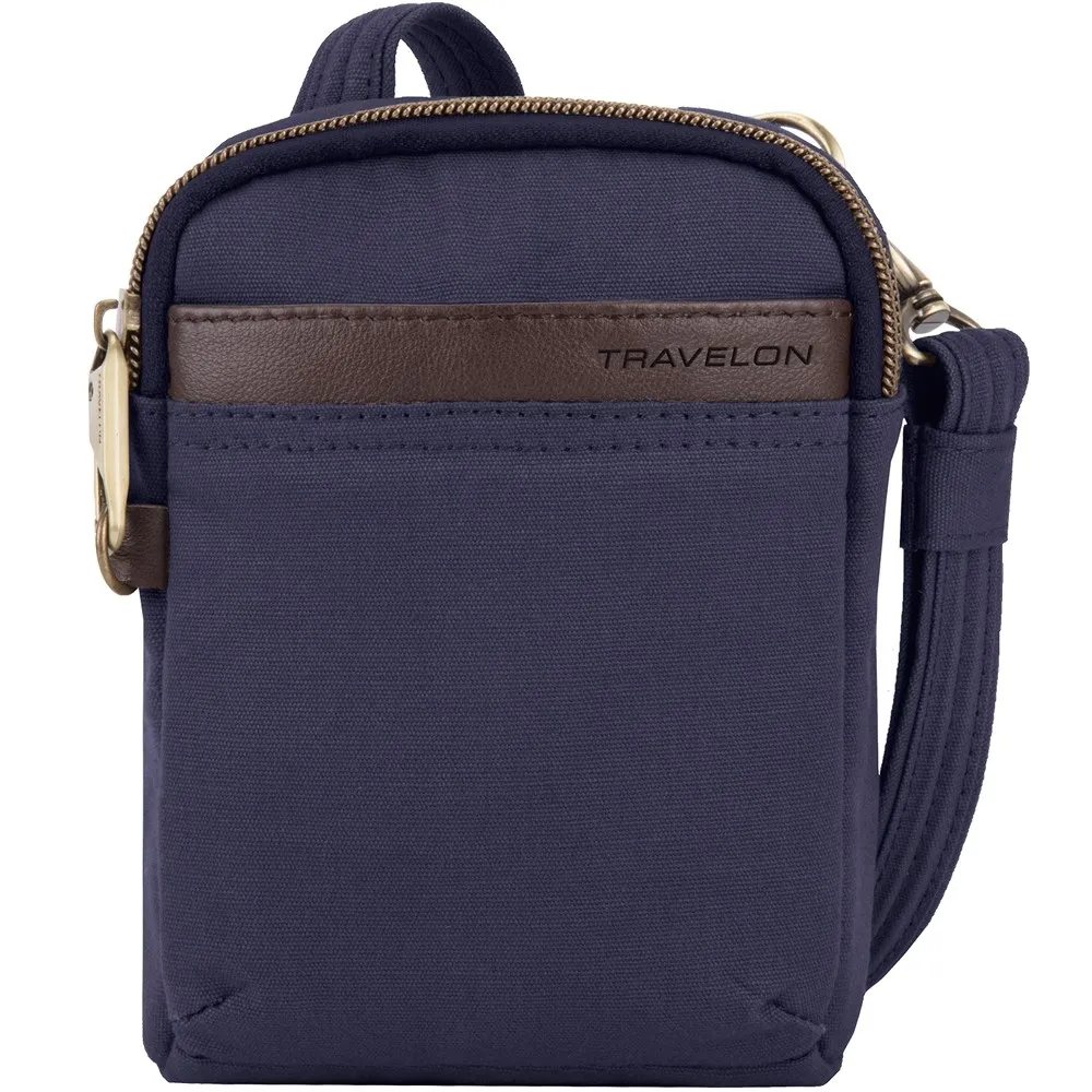 TRAVELON Courier帆布四層防盜斜背包(藍) 歷史價格詳細信息