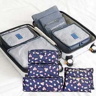 韓版旅行收納包6件套 防水衣服整理包bags 旅行收納袋 收納六件套 歷史價格詳細信息