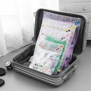 夾鏈袋可愛 夾鏈袋 毛巾收納袋 20*14 雙層20絲藍色拉環磨砂自封袋 旅游洗漱品包裝袋 歷史價格詳細信息