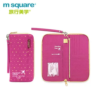 M Square 拉鍊護照夾 - 桃紅 歷史價格詳細信息