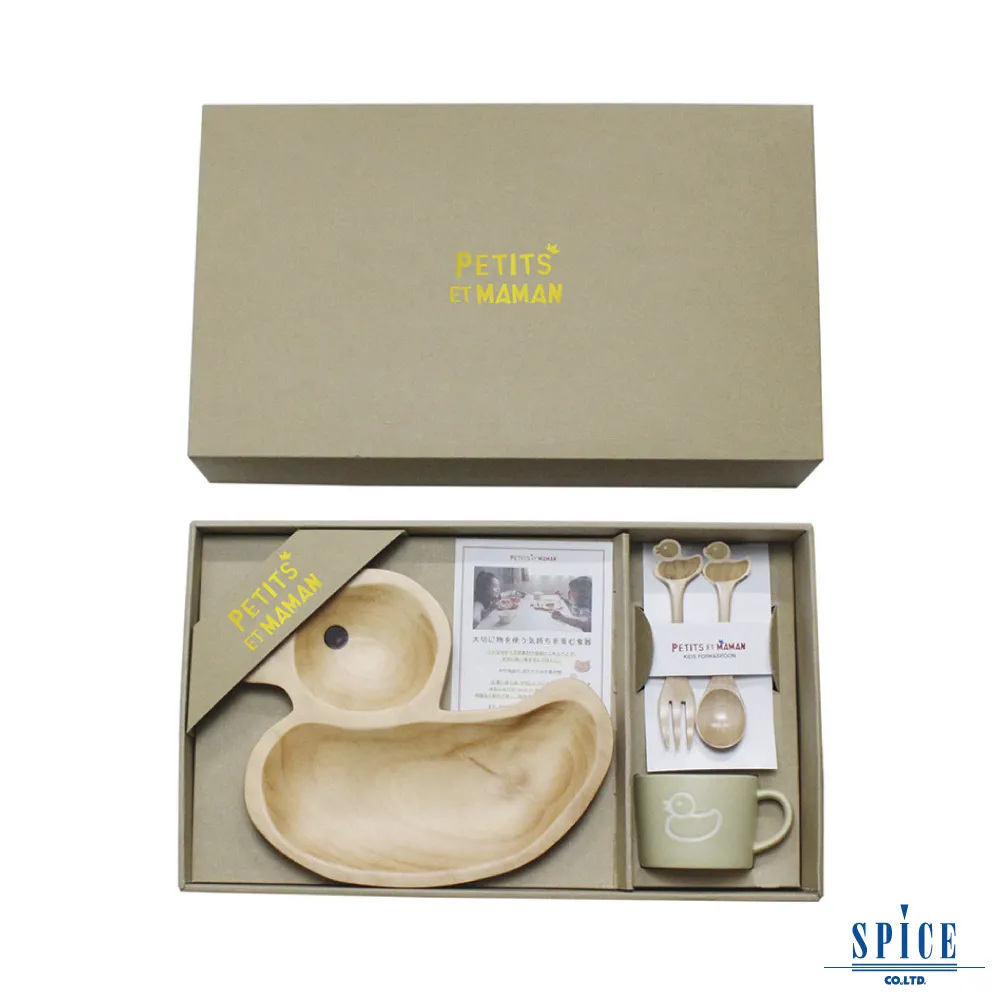 SPICE OF LIFE PETTIT MAMAN 兒童天然木餐具禮盒套組 (餐盤/ 馬克杯/ 叉子&湯匙)- 鴨子 歷史價格詳細信息
