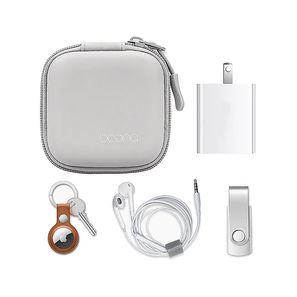 Baona EVA硬殼收納包 耐摔防潑水 小巧便攜 牛津布材質 耳機收納盒 生活小物整理 防刮收納殼 旅行收納包 歷史價格詳細信息