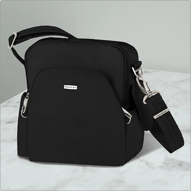 TRAVELON Classic 3層防盜斜背包(棕) 歷史價格詳細信息