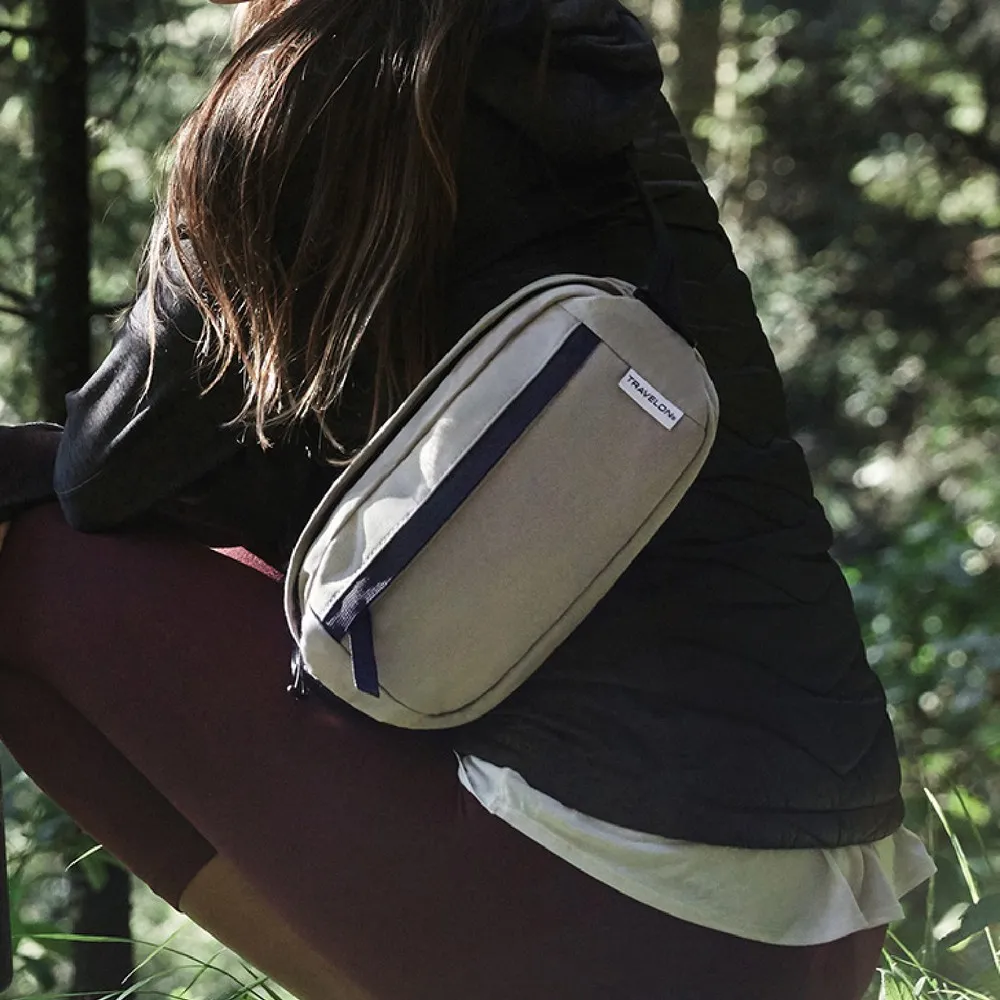 TRAVELON Origin雙層防盜斜背腰包(黑) 歷史價格詳細信息