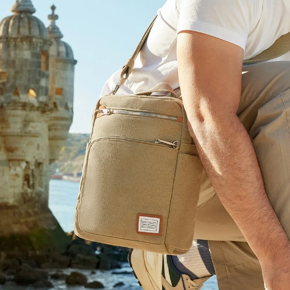 TRAVELON Heritage 3層防盜單肩背包(藍) 歷史價格詳細信息