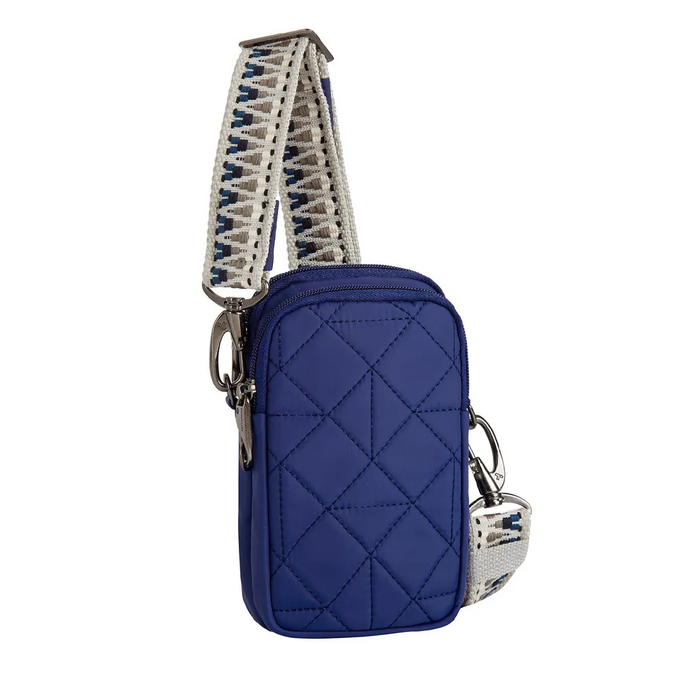 《TRAVELON》Boho雙層防盜斜背小包(格紋黑) 歷史價格詳細信息