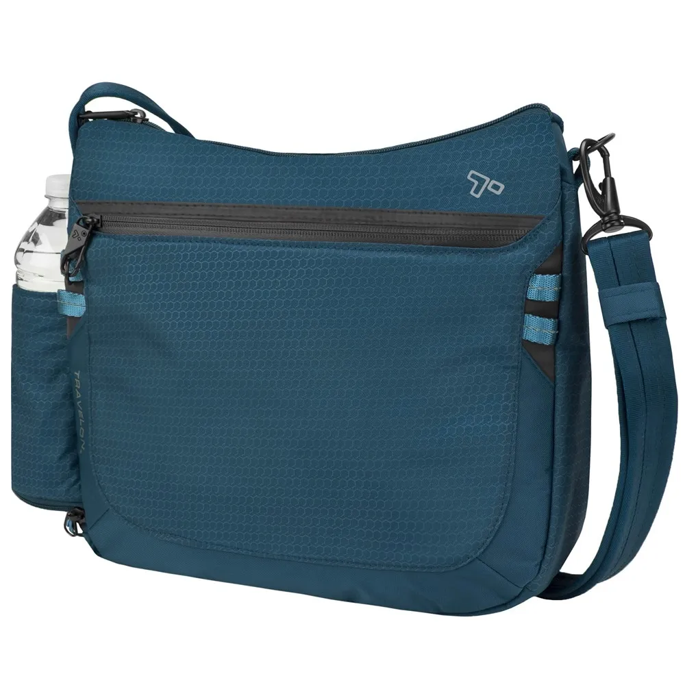 TRAVELON Active簡約四層防盜斜背包(黑) 歷史價格詳細信息