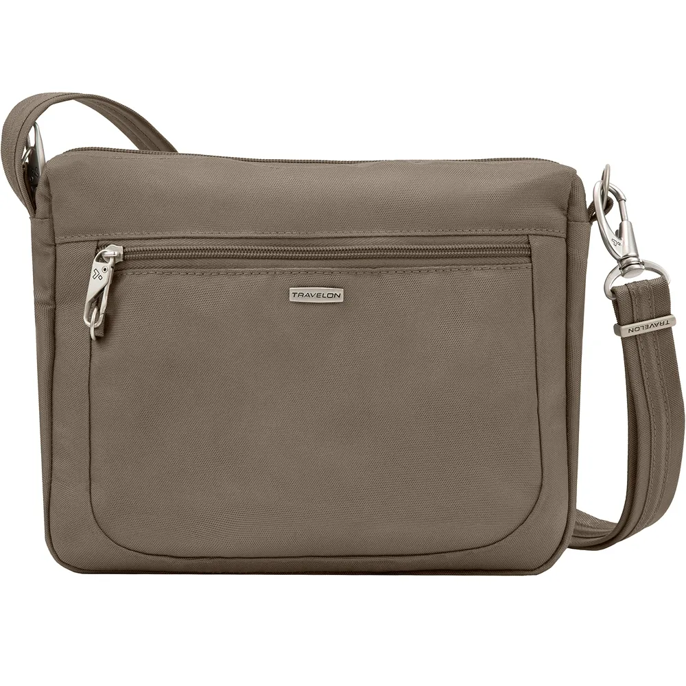 TRAVELON Classic 3層防盜斜背包(棕) 歷史價格詳細信息