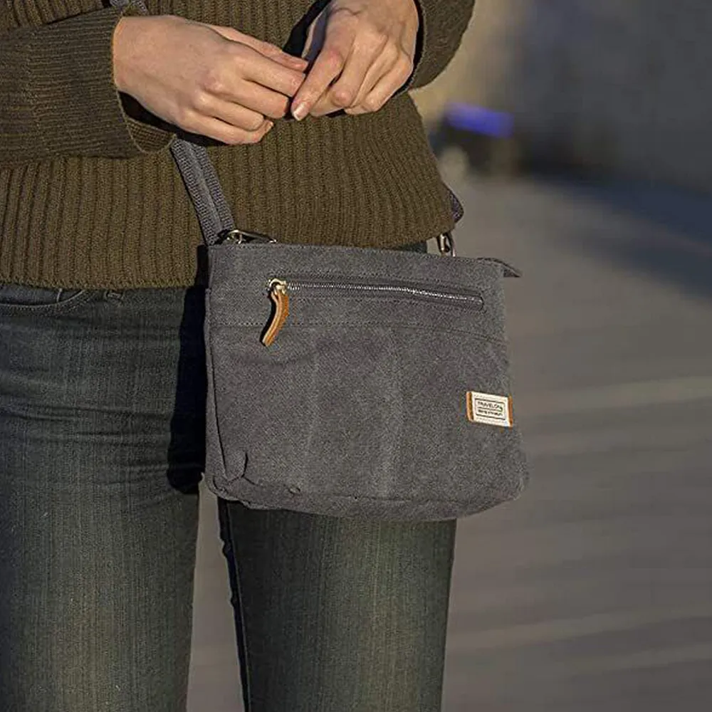 TRAVELON 三層防盜圓弧斜背包(黑紫) 歷史價格詳細信息