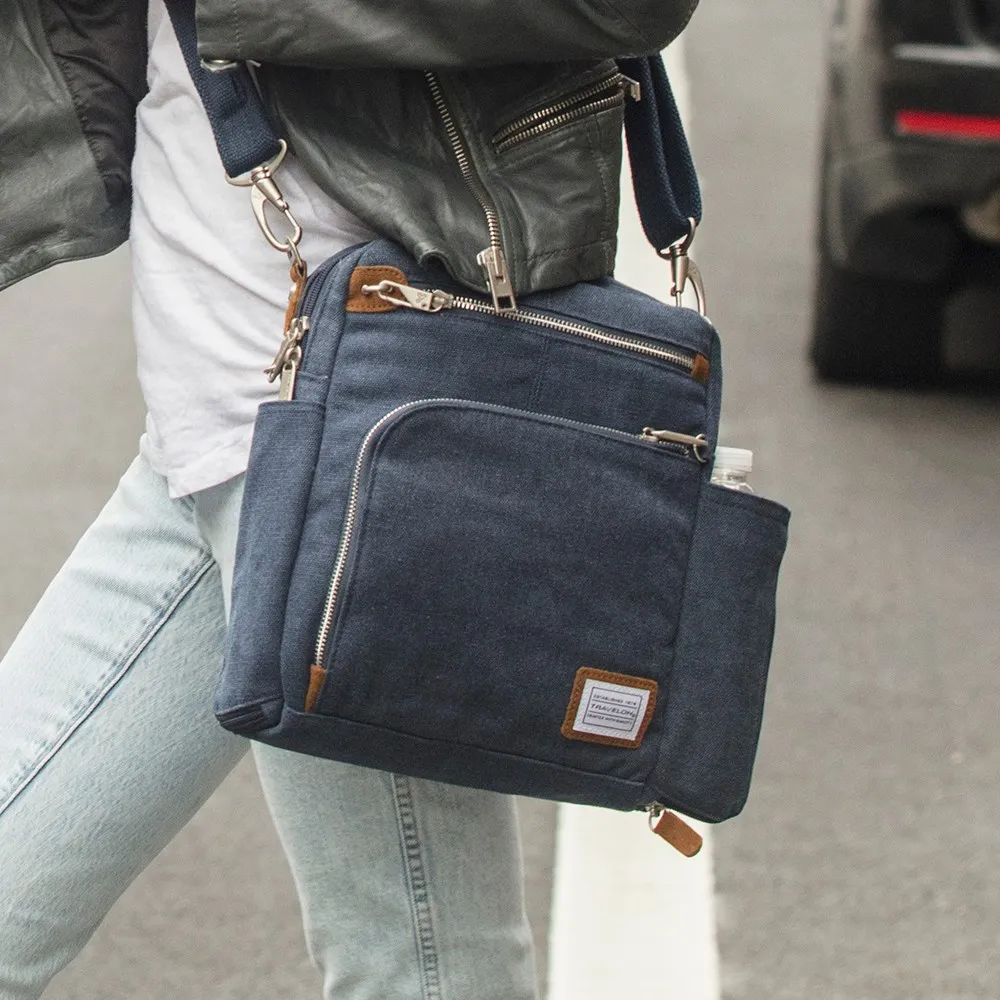 TRAVELON Heritage 3層防盜單肩背包(藍) 歷史價格詳細信息