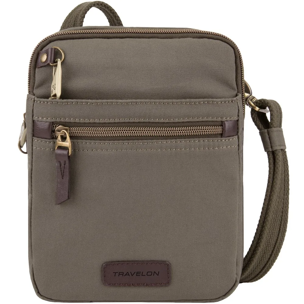 TRAVELON Courier帆布四層防盜斜背包(藍) 歷史價格詳細信息