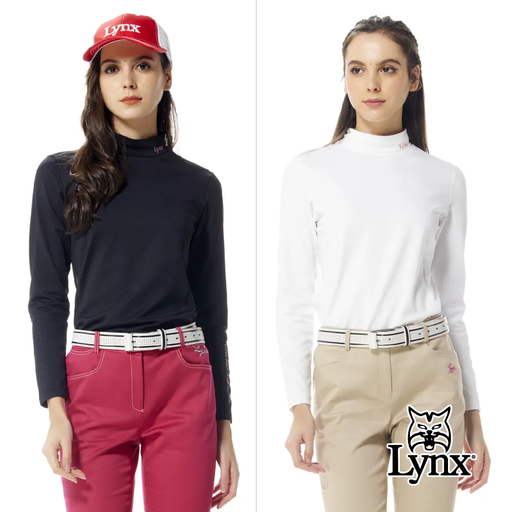 【Lynx Golf】女款合身版遠紅外線功能保暖內刷毛俏皮壓光印花長袖立領POLO衫/高爾夫球衫(二色) 歷史價格詳細信息