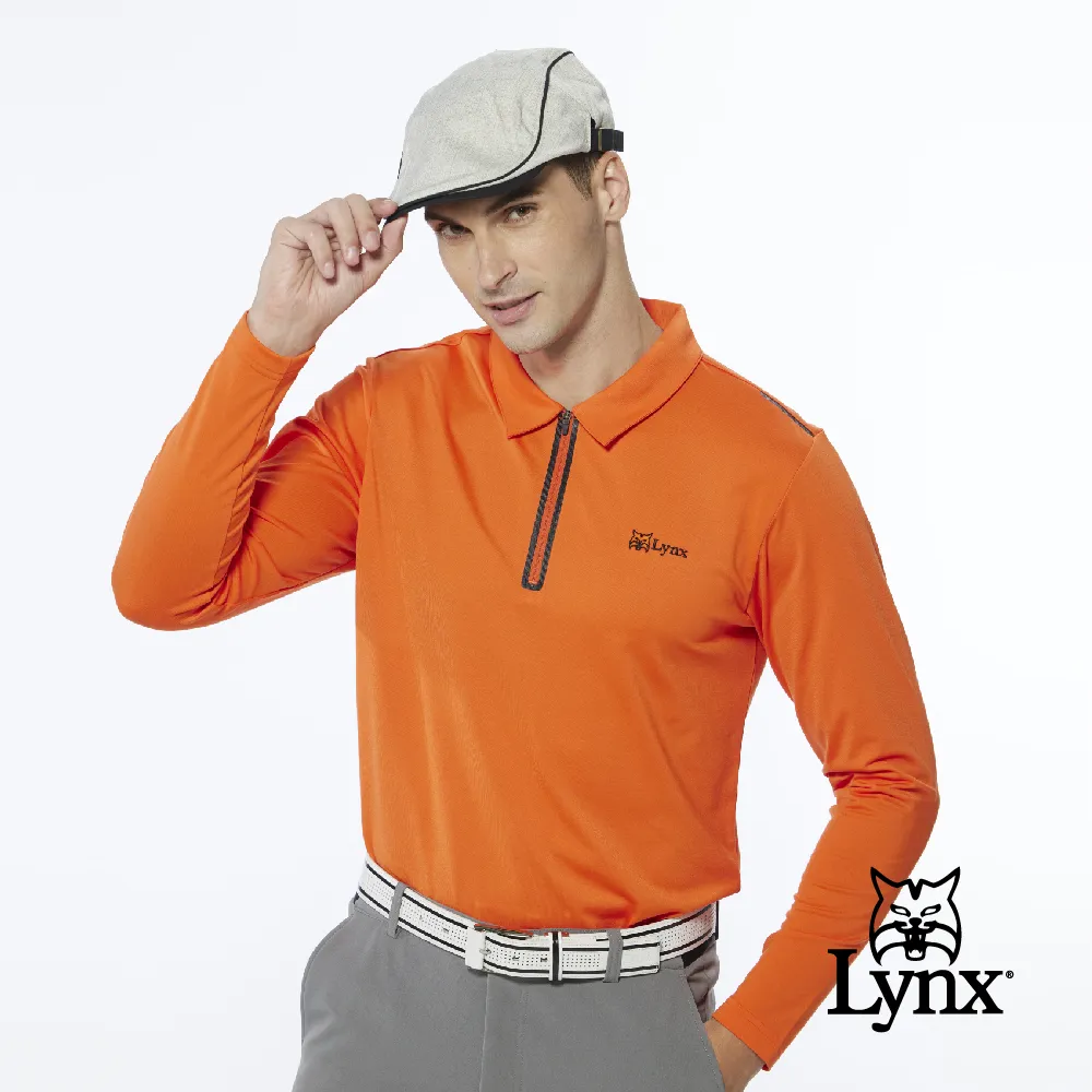 【Lynx Golf】男款合身版保暖抗靜電石墨烯材質袖口印花內搭式長袖POLO衫(二色) 歷史價格詳細信息