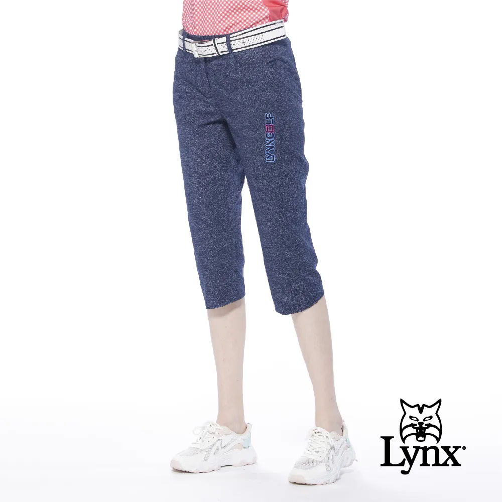 【Lynx Golf】女款日本進口布料易溶紗材質涼爽透氣Lynx Golf繡花窄管七分褲(二色) 價格比較,價格查詢,歷史價格詳細信息