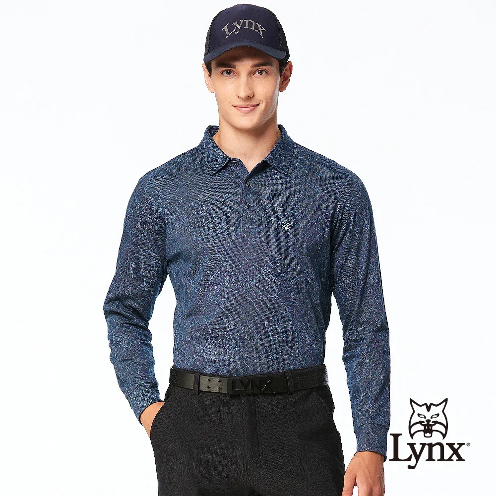 【Lynx Golf】男款歐洲進口布料純棉絲光藍綠白條紋紋路胸袋款長袖POLO衫-綠色 歷史價格詳細信息