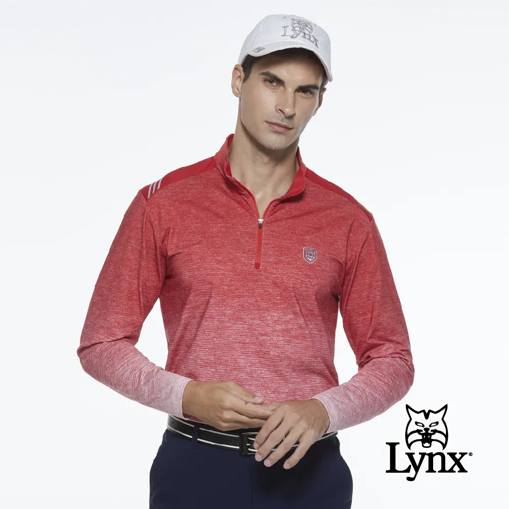 【Lynx Golf】男款遠紅外線功能保暖右肩針織帶剪接地圖印花設計長袖POLO衫(二色) 歷史價格詳細信息