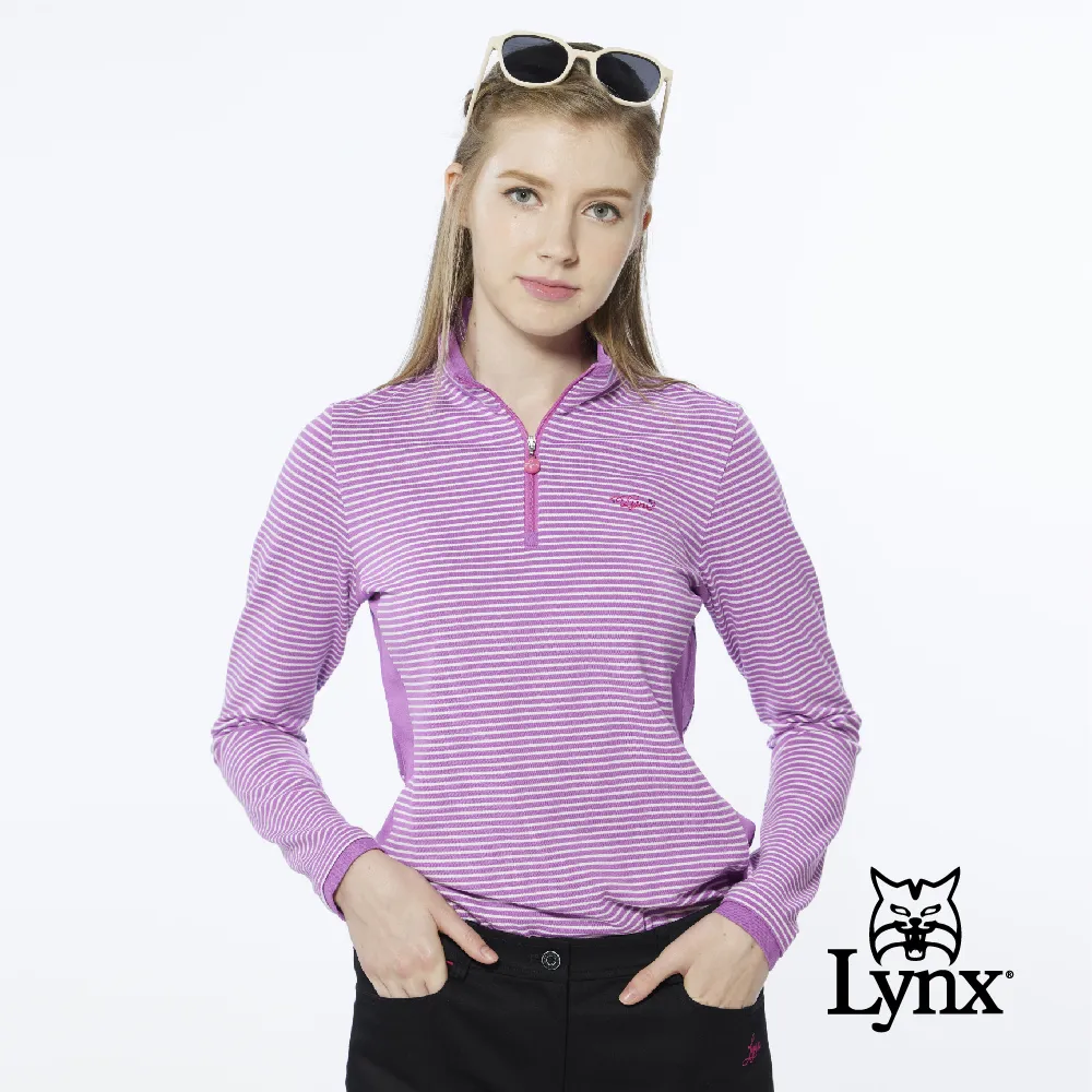 【Lynx Golf】女款合身版內刷毛立體凹凸壓印滿版印花長袖立領POLO衫/高爾夫球衫(二色) 歷史價格詳細信息