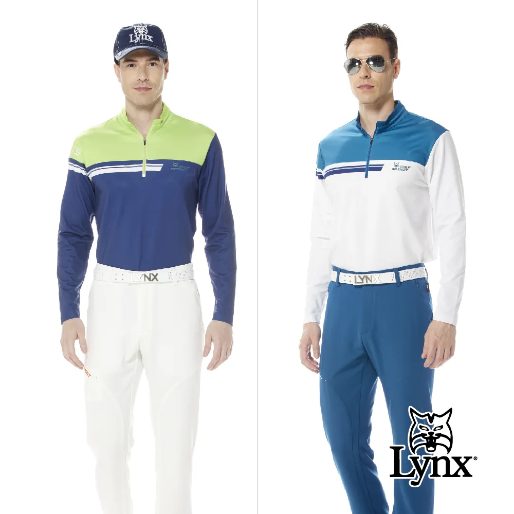 【Lynx Golf】男款保暖舒適雙面立體組織材質配布剪裁設計胸袋款長袖POLO衫(三色) 歷史價格詳細信息
