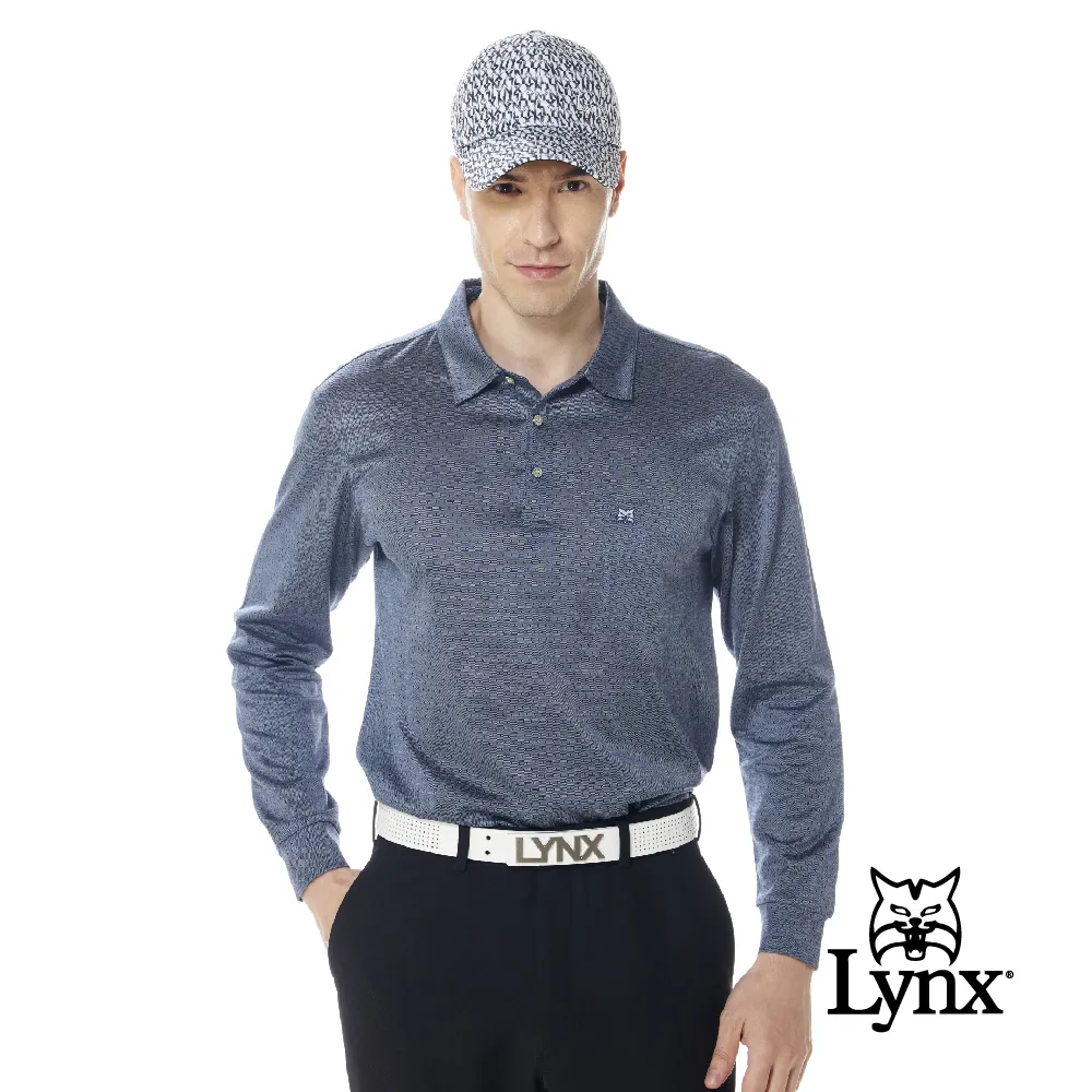 【Lynx Golf】男款歐洲進口布料純棉絲光藍綠白條紋紋路胸袋款長袖POLO衫-綠色 歷史價格詳細信息
