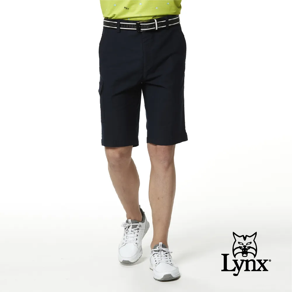 【Lynx Golf】男款彈性舒適基本款後袋蓋設計雙折休閒短褲(三色) 歷史價格詳細信息