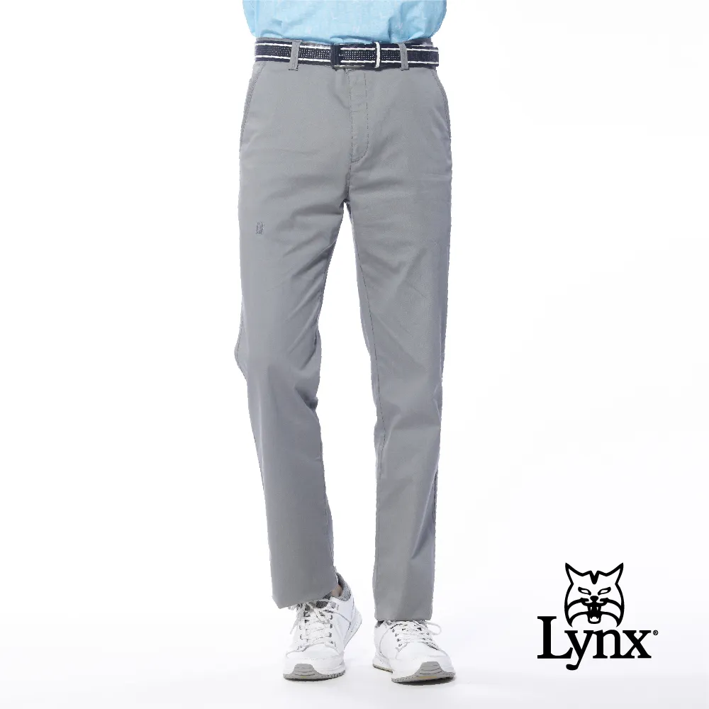 【Lynx Golf】男款彈性舒適百搭純棉素面款式平面休閒長褲-牛仔藍色 歷史價格詳細信息