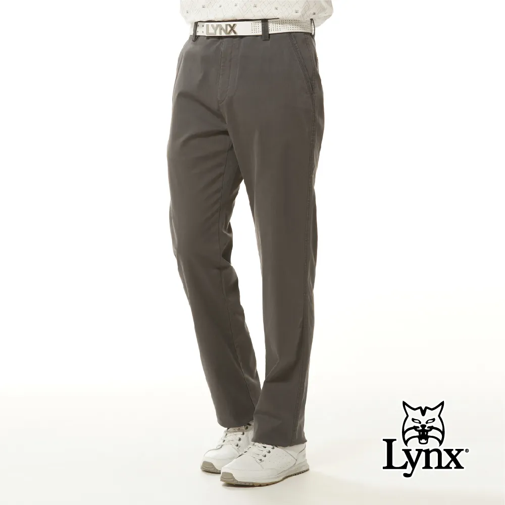 【Lynx Golf】男款彈性舒適百搭純棉素面款式平面休閒長褲-牛仔藍色 歷史價格詳細信息