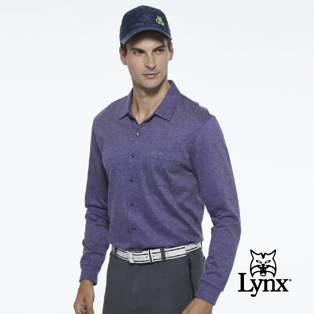 【Lynx Golf】男款歐洲進口布料純棉絲光藍綠白條紋紋路胸袋款長袖POLO衫-綠色 歷史價格詳細信息