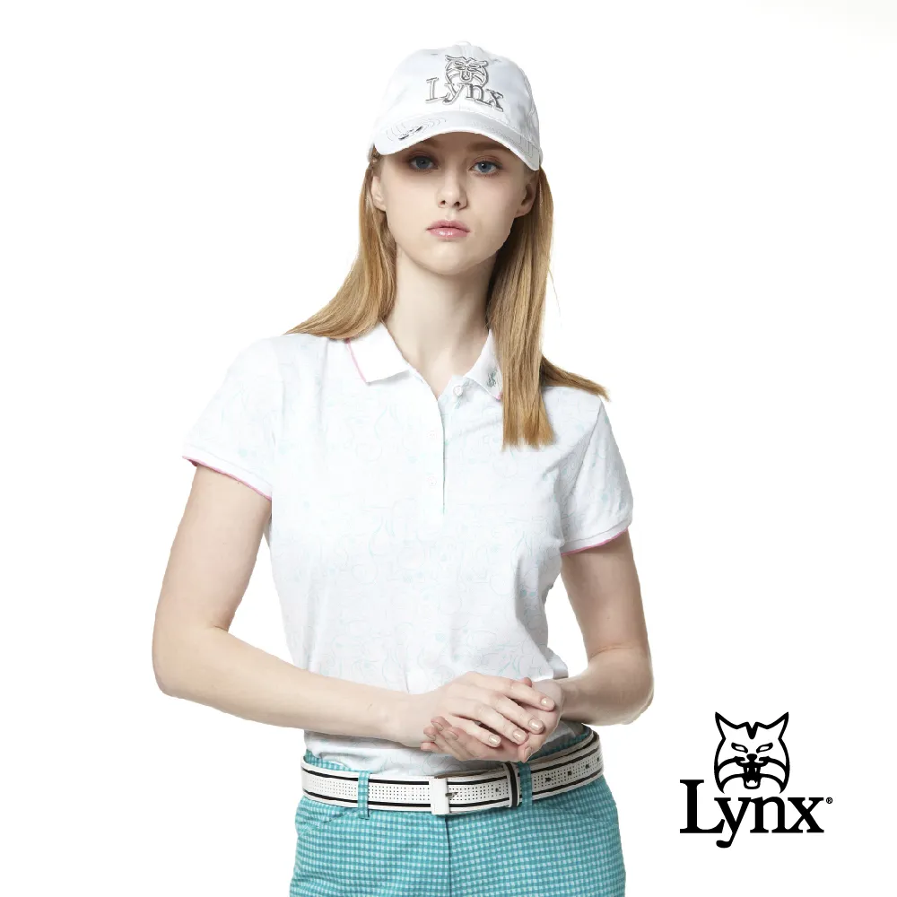 【Lynx Golf】女款吸濕排汗抗UV涼感抗菌功能絲光網眼布料短袖立領POLO衫(二色) 歷史價格詳細信息