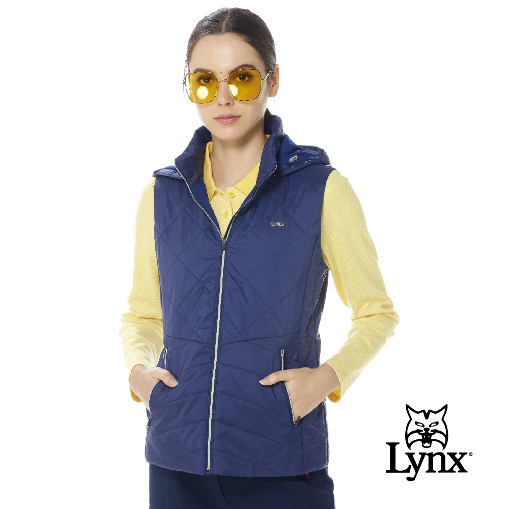 【Lynx Golf】女款保暖舒適鋪棉橫條紋造型帽緣出芽設計無袖可拆式連帽背心-粉紅色 歷史價格詳細信息