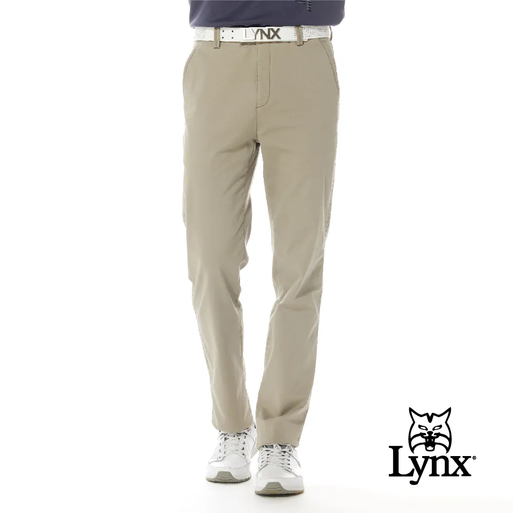 【Lynx Golf】男款彈性舒適百搭純棉素面款式平面休閒長褲-牛仔藍色 歷史價格詳細信息