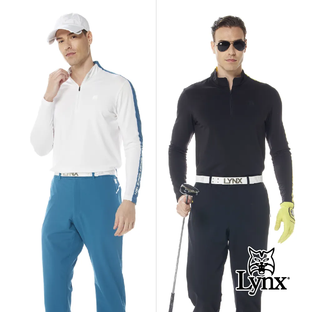 【Lynx Golf】男款合身版吸溼排汗抗UV內刷毛保暖舒適線條Lynxy字體剪裁設計長袖POLO衫(三色) 歷史價格詳細信息