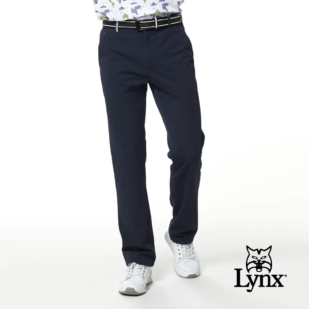 【Lynx Golf】男款日本進口布料織帶褲耳設計迷彩花紋平口休閒長褲(藍色) 歷史價格詳細信息