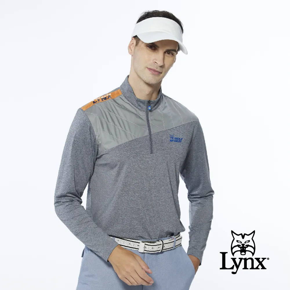 【Lynx Golf】男款吸濕排汗Lynx字樣山貓繡花長袖POLO衫(二色) 歷史價格詳細信息